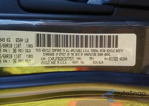 2019 Jeep Grand Cherokee Limited 4X4 z USA, uszkodzony, nr VIN 1C4RJFBG2KC677571